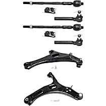 6-Piece Kit Front, Driver and Passenger Side, Lower Control Arm Kit, Includes (2) Control Arm and (4) Tie Rod End