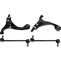 Front, Driver and Passenger Side, Lower Control Arm Kit, includes Sway Bar Links