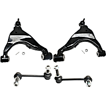 4-Piece Kit Front, Driver and Passenger Side, Lower Control Arm Kit, 4WD, For Models Without Dynamic Suspension, includes (2) Control Arm and (2) Sway Bar Link