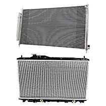 2-Piece Kit A/C Condenser, includes (1) A/C Condenser and (1) Radiator, 1.5L Eng., 4 Cyl.