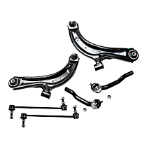 6-Piece Kit Front, Driver and Passenger Side, Lower Control Arms with Sway Bar Links and Tie Rod Ends