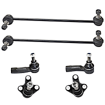 6-Piece Kit Front, Driver and Passenger Side, Lower Ball Joint,  Includes (2)Ball Joint, (2)Tie Rod End and (2)Sway Bar Link