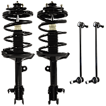 4-Piece Kit Front, Driver and Passenger Side Fully Loaded Strut,  Includes (2)Shock Absorber and Strut Assembly and (2)Sway Bar Link