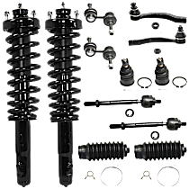 12-Piece Kit Fully Loaded Strut Includes Ball Joint, Steering Rack Boot, Sway Bar Link, and Tie Rod End