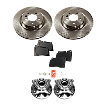 Front, Driver and Passenger Side Wheel Hub, 5 Lugs, With Bearing,, 4.2L, 8Cyl