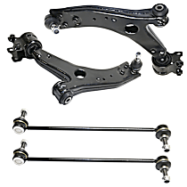 4-Piece Kit Front, Driver and Passenger Side, Lower Control Arm, From Chassis/VIN No. 2742,  Includes (2)Control Arm and (2)Sway Bar Link