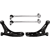 4-Piece Kit Front, Driver and Passenger Side, Lower Control Arm, Naturally Aspirated, includes (2)Control Arm and (2)Sway Bar Link