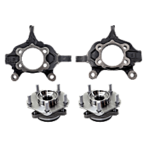 4-Piece Kit Front, Driver and Passenger Side Wheel Hub, With Bearing, Includes (2) Knuckle and (2) Wheel Hub