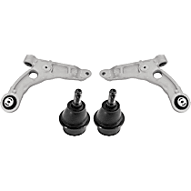 4-Piece Kit Front, Driver and Passenger Side, Lower Control Arm, includes (2)Ball Joint and (2)Control Arm