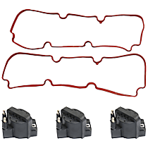 4-Piece Kit Ignition Coil, Individual Coils, Kit, 6 Cyl 3.3L, includes (3)Ignition Coil and (1)Valve Cover Gasket - 