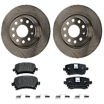 4-Piece Kit Rear Brake Disc and Pad Kit, Plain Surface, 5 Lugs, Value Edition, 2.0L 4Cyl,  Includes (2) Brake Disc and (1) Brake Pad Set