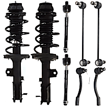8-Piece Kit Front, Driver and Passenger Side Fully Loaded Strut,  Includes (2) Loaded Strut, (2) Sway Bar Link, and (4) Tie Rod End