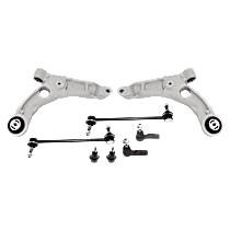 8-Piece Kit Front, Driver and Passenger Side, Lower Control Arm, Four Wheel Drive, For Models With Off-Road Suspension,  Includes (2)Ball Joint, (2)Control Arm, (2)Sway Bar Link and (2)Tie Rod End