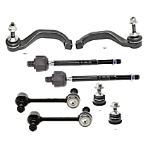 8-Piece Kit Front, Driver and Passenger Side, Lower Ball Joint, For Models 16mm Stud Diameter, includes (2)Ball Joint,(2)Sway Bar Link and (4)Tie Rod End