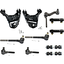 11-Piece Kit Front, Driver and Passenger Side, Upper Control Arm Kit, Includes (2) Control Arm, (1) Idler Arm, (2) Sway Bar Link, (2) Tie Rod Adjusting Sleeve, and (4) Tie Rod End