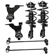 6-Piece Kit Front, Driver and Passenger Side, Lower Control Arm Kit, All Wheel Drive,  Includes (2) Control Arm, (2) Loaded Strut, and (2) Sway Bar Link