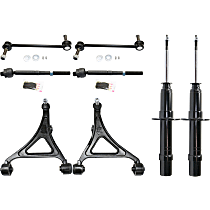 8-Piece Kit Front, Driver and Passenger Side, Lower Control Arm Kit, includes (2) Control Arm, (2) Strut, (2) Sway Bar Link, and (2) Tie Rod End