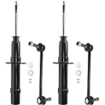 4-Piece Kit Front, Driver and Passenger Side Suspension Kit, includes (2) Strut and (2) Sway Bar Link