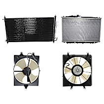 4-Piece Kit A/C Condenser, 3.5L 6Cyl,  Includes (1) A/C Condenser, (2) Cooling Fan Assembly, and (1) Radiator