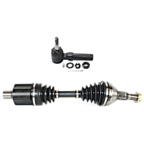 2-Piece Kit Front, Driver and Passenger Side Suspension Kit,  Includes (1) Axle Assembly and (1) Tie Rod End