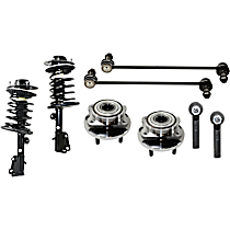 8-Piece Kit Front, Driver and Passenger Side Suspension Kit,  Includes (2) Loaded Strut, (2) Sway Bar Link, (2) Tie Rod End, and (2) Wheel Hub