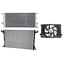 3-Piece Kit A/C Condenser, mfrbodycodename : B9, 5th Generation, 2.0L 4Cyl,  Includes (1) A/C Condenser, (1) Cooling Fan Assembly, and (1) Radiator