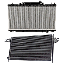 2-Piece Kit A/C Condenser, 2.0L 4Cyl,  Includes (1) A/C Condenser and (1) Radiator