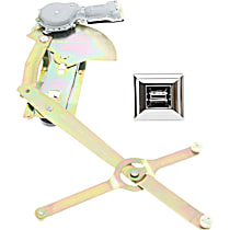 2-Piece Kit, Front, Passenger Side Power Window Regulator, Hand-Crank Type, Includes (1) Window Regulator and (1) Window Switch