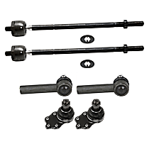 6-Piece Kit Front, Driver and Passenger Side Suspension with Ball Joints and Tie Rod Ends