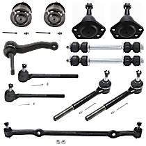 12-Piece Kit Front Suspension with Ball Joints, Center Link, Idler Arm, Sway Bar Links, and Tie Rod Ends