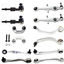 12-Piece Kit Front, Driver and Passenger Side Suspension with Control Arms, Lateral Link, Sway Bar Link, and Tie Rod Ends