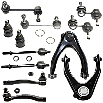 12-Piece Kit Driver and Passenger Side Suspension Includes Ball Joints, Control Arms, Sway Bar Links, and Tie Rod Ends