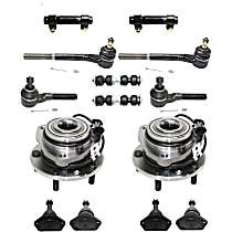 14-Piece Kit Front, Driver and Passenger Side Suspension Kit, AWD, With 11/16 (in) x 18 Threads,  Includes (4) Ball Joint, (2) Sway Bar Link, (2) Tie Rod Adjusting Sleeve, (4) Tie Rod End, and (2) Wheel Hub