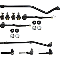 Front, Driver and Passenger Side Suspension Kit, includes Ball Joint, Sway Bar Link, Tie Rod End, and Track Bar