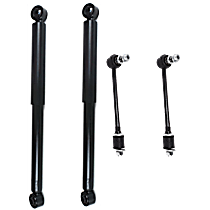 4-Piece Kit Rear Suspension with Shock Absorbers and Sway Bar Links