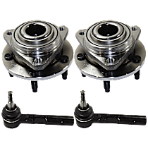 4-Piece Kit, Front, Driver Or Passenger Side Suspension Kit, Includes Tie Rod End And Wheel Hub