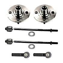 6-Piece Kit Front, Driver and Passenger Side Suspension Kit,  Includes (4) Tie Rod End and (2) Wheel Hub