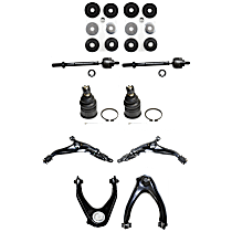 10-Piece Kit Front, Driver and Passenger Side Suspension Kit, 4WD,  Includes (2) Ball Joint, (4) Control Arm, (2) Strut Mount Bushing, and (2) Tie Rod End