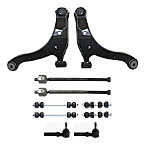 10-Piece Kit Front, Driver and Passenger Side, Lower Control Arms, Includes (2) Control Arm, (4) Sway Bar Link, and (4) Tie Rod End