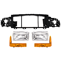 5-Piece Kit Header Panel,  Includes (2) Corner Light, (1) Header Panel, and (2) Headlight