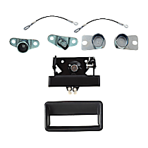 8-Piece Kit Tailgate Hinge, Mounted on Tailgate, Includes (2) Tailgate Cable, (2) Tailgate Handle, and (4) Tailgate Hinge
