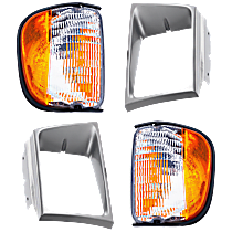 4-Piece Kit Driver and Passenger Side Halogen Corner Light, Without bulb(s) Includes (2) Corner Light and (2) Headlight Door