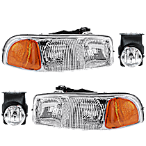 4-Piece Kit, Halogen Headlight, With bulb(s), OE Replacement, Includes (2) Headlight and (2) Fog Light