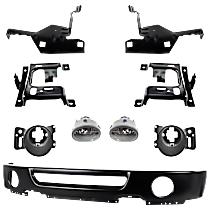9-Piece Kit Front Bumper, Paint to Match,  Includes (1) Bumper, (4) Bumper Bracket, (2) Fog Light, and (2) Fog Light Bracket