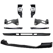 8-Piece Kit Front Primed Bumper Cover,  Includes (4) Bumper Bracket, (1) Bumper Cover, (1) Fog Light, and (1) Valance