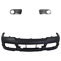 3-Piece Kit Front Primed Bumper Cover, Includes (1) Bumper Cover and (2) Fog Light Trim