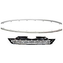 3-Piece Kit Bumper Grille, Japan Built Vehicle, Textured Black, Includes (1) Bumper Grille and (2) Grille Trim