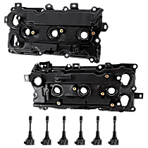 8-Piece Kit Driver and Passenger Side Valve Cover, 3.5L 6Cyl,  Includes (6) Ignition Coil and (2) Valve Cover