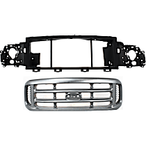 2-Piece Kit Grille, Painted Silver,  Includes (1) Grille Assembly and (1) Header Panel