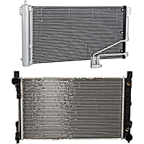 2-Piece Kit Radiator, With Transmission Cooler, Plastic Tank, Aluminum Core, Includes (1) A/C Condenser